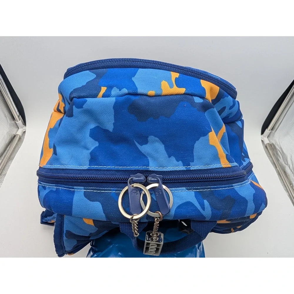 Under Armour Storm Backpack Blue Orange Camo School Sports Bag Bungee Cord
